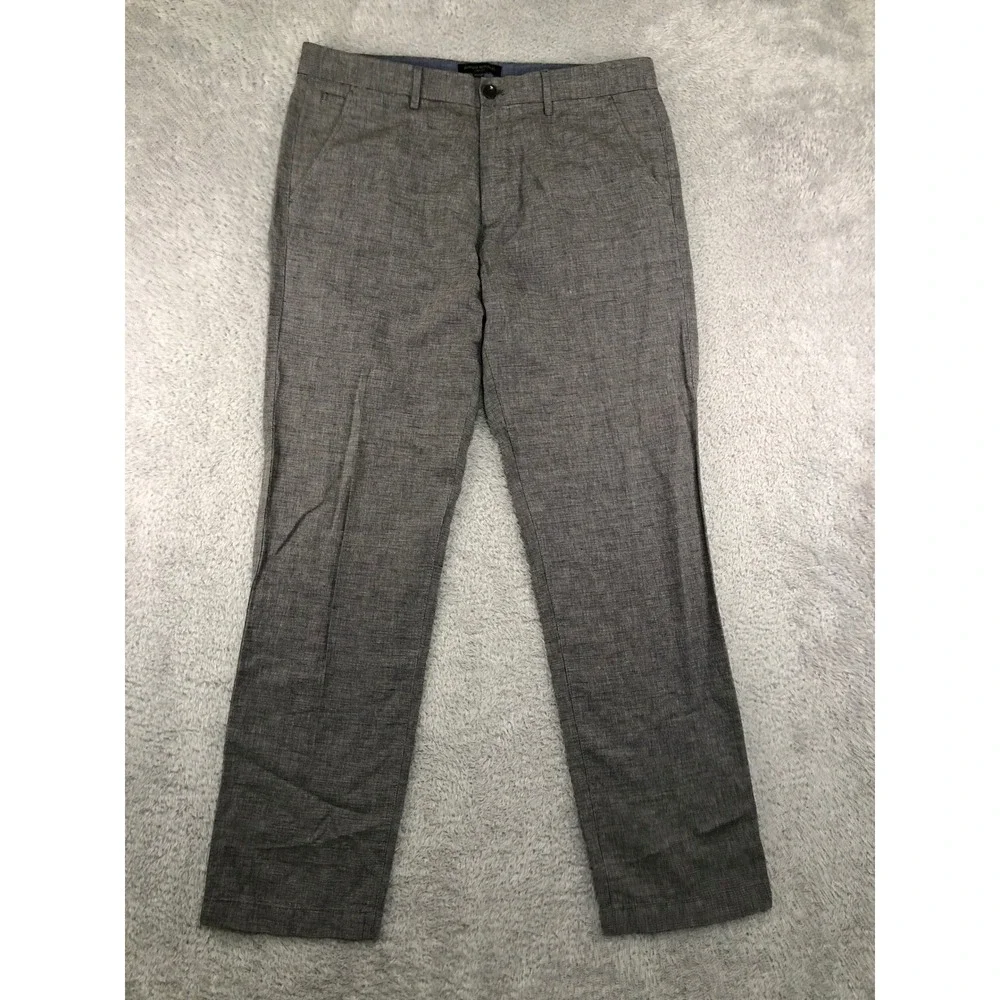 Banana Republic Pants Men 36x32 (Tag 35x32) Grey Linen Blend Aiden Fit